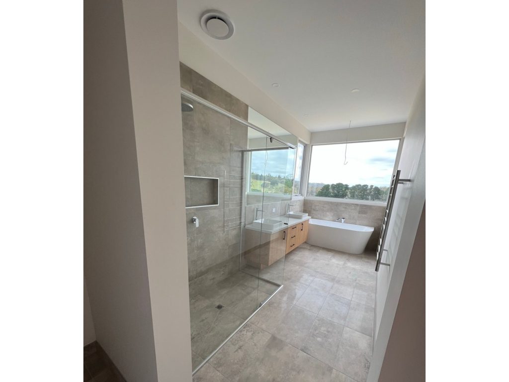 Narre Warren Victoria bathroom build with ample space and wide shower basin and bath