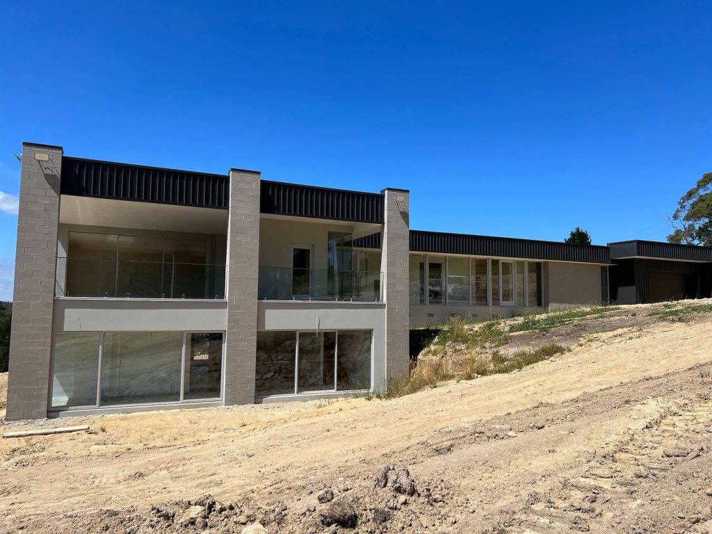 Narre Warren new house build project on a hill with scenic blue clear sky