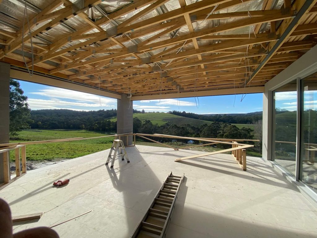 Narre home project looking out over the hills with breathtaking scenenic views of Victorian landscape