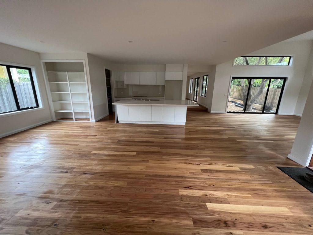 Wide open space living and open kitchen area for entertaining in Phillip Island Silverleaf Homes build